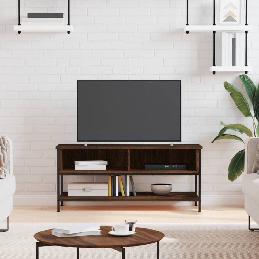 VidaXL Tv meubel spaanplaat 100x35x45 cm kleur bruin eiken