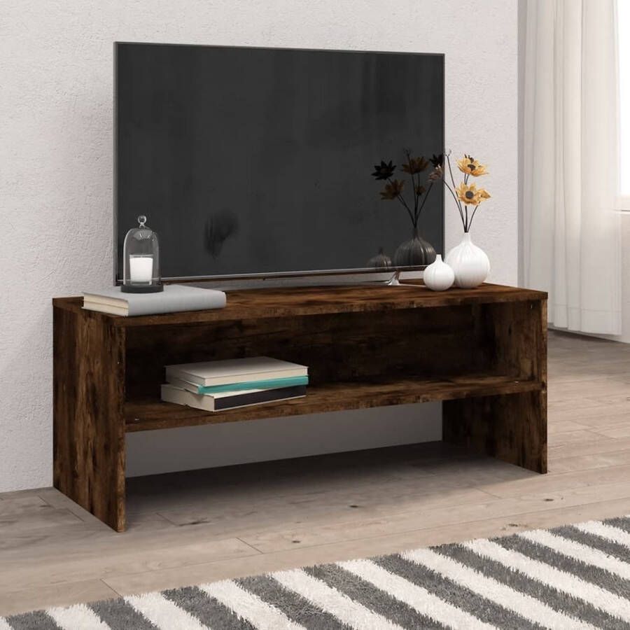 VidaXL Tv meubel spaanplaat 100x40x40 cm kleur smoked eiken