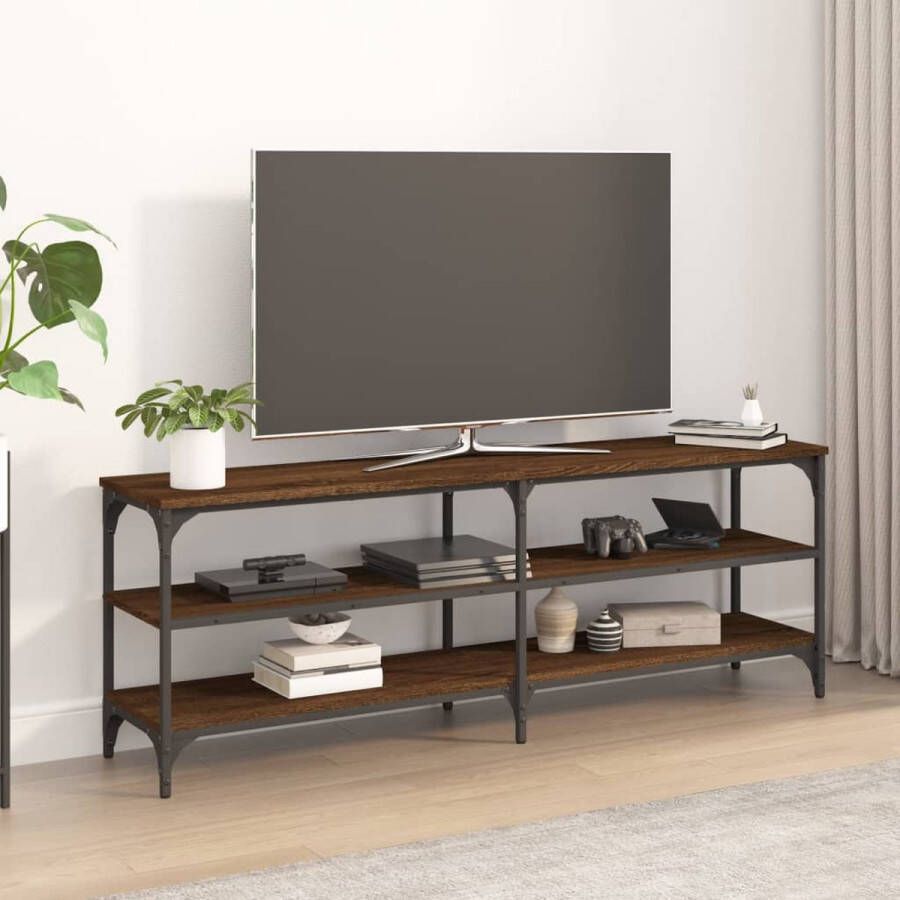 VidaXL Tv meubel spaanplaat 140x30x50 cm kleur bruin eiken