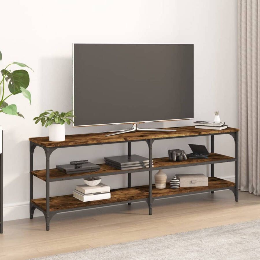 VidaXL Tv meubel spaanplaat 140x30x50 cm kleur smoked eiken