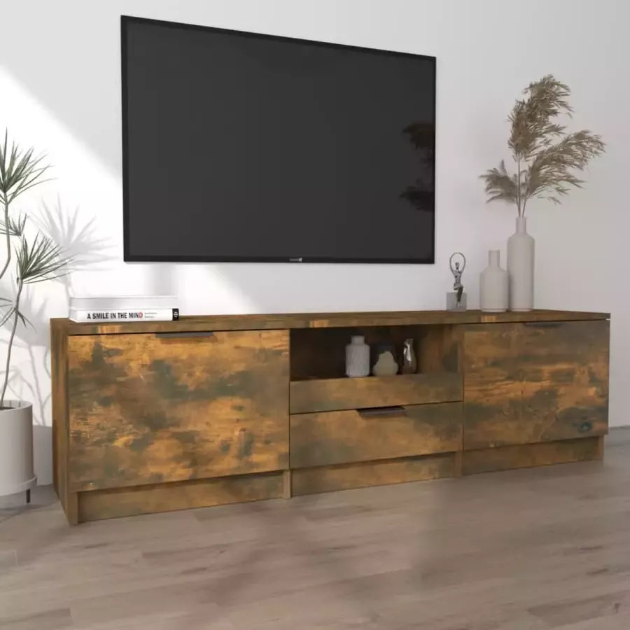 VidaXL Tv meubel spaanplaat 140x35x40 cm kleur smoked eiken