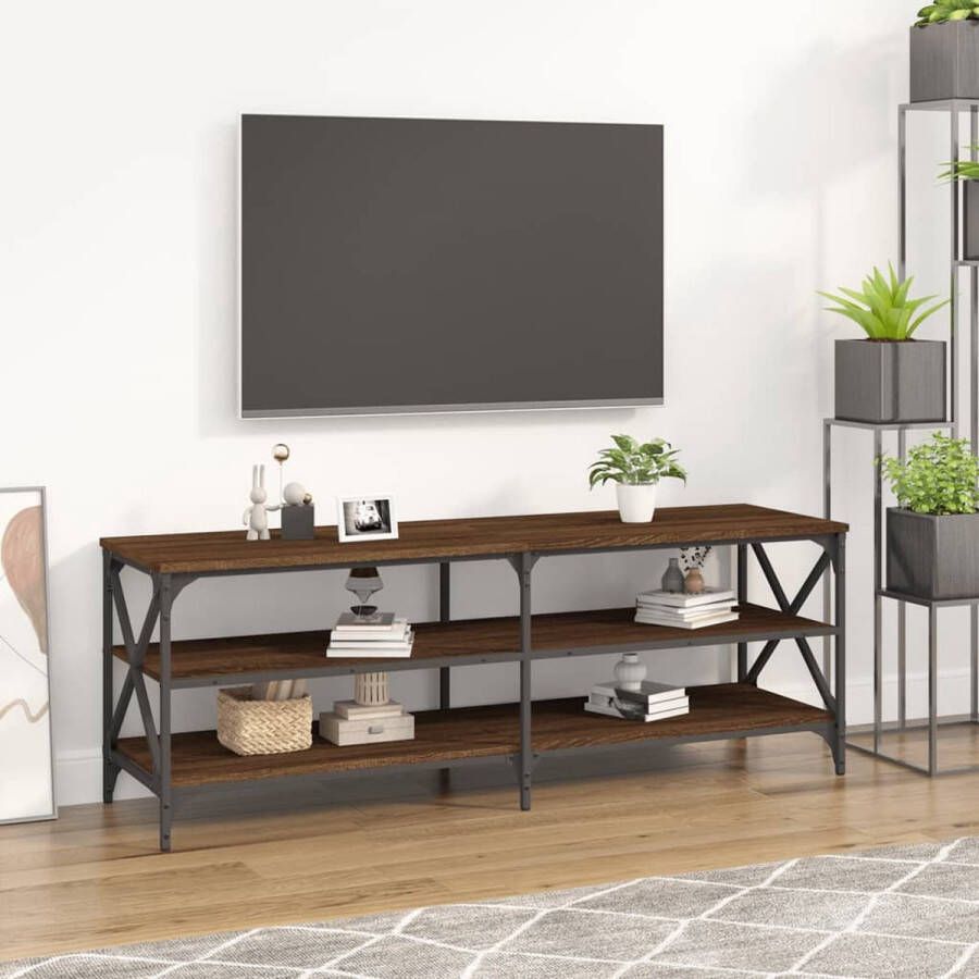 VidaXL Tv meubel spaanplaat 140x40x50 cm kleur bruin eiken