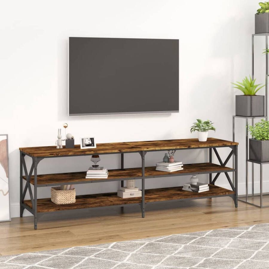 VidaXL Tv meubel spaanplaat 160x40x50 cm kleur smoked eiken