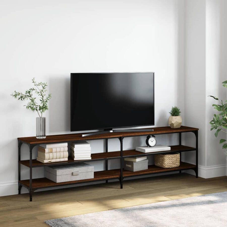 vidaXL Tv meubel spaanplaat 180x30x50 cm kleur bruin eiken