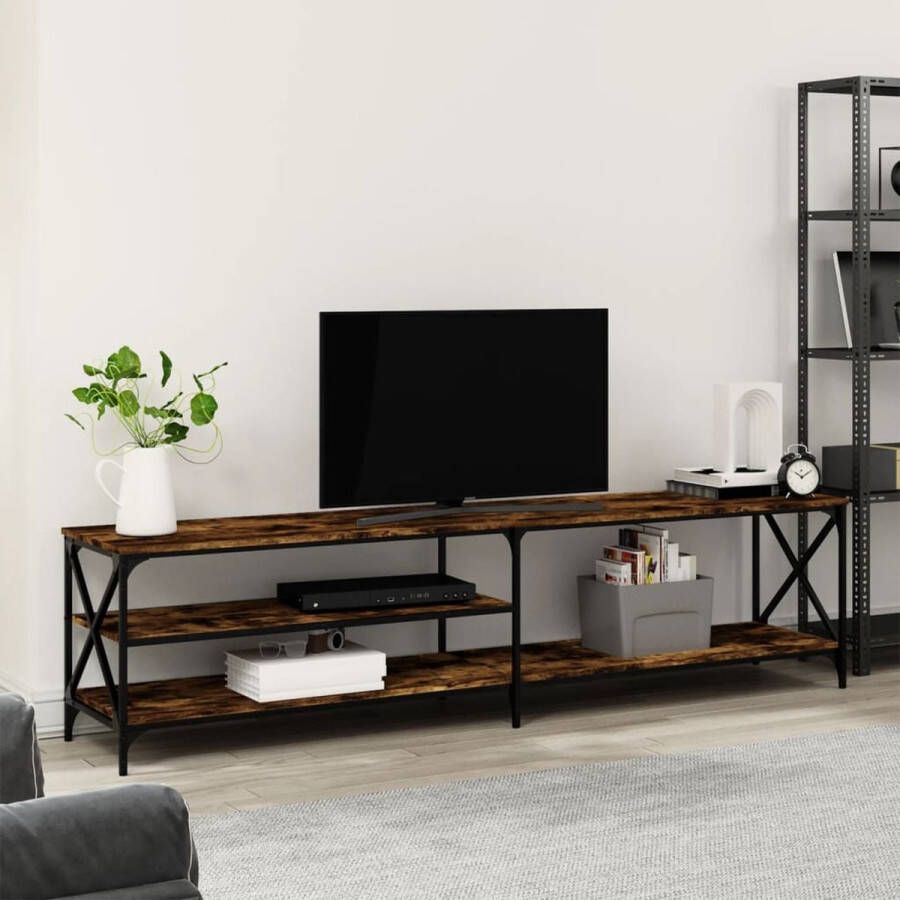 VidaXL Tv meubel spaanplaat 200x40x50 cm kleur smoked eiken
