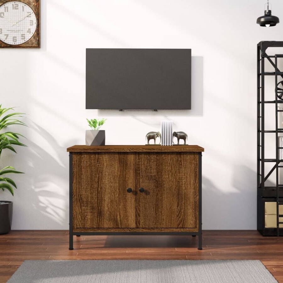 vidaXL Tv meubel spaanplaat met deuren 60x35x45 cm kleur eiken bruin