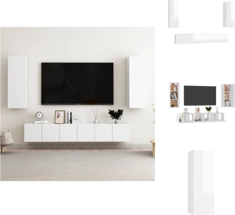 VidaXL TV-meubel Stereokast 60 x 30 x 30 cm Hoogglans wit Kast