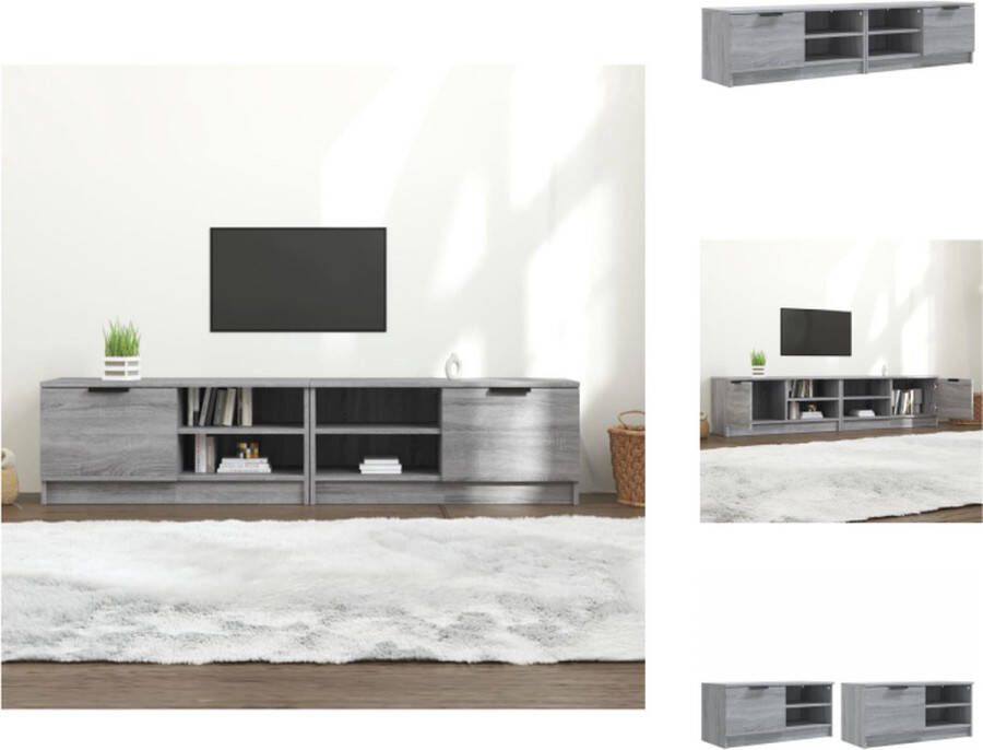 VidaXL TV-meubel Stereokast 80 x 35 x 36.5 cm Grijs Sonoma Eiken Kast