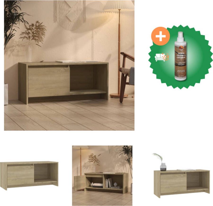 VidaXL Tv-meubel 90x35x40 cm spaanplaat sonoma eikenkleurig Kast Inclusief Houtreiniger en verfrisser
