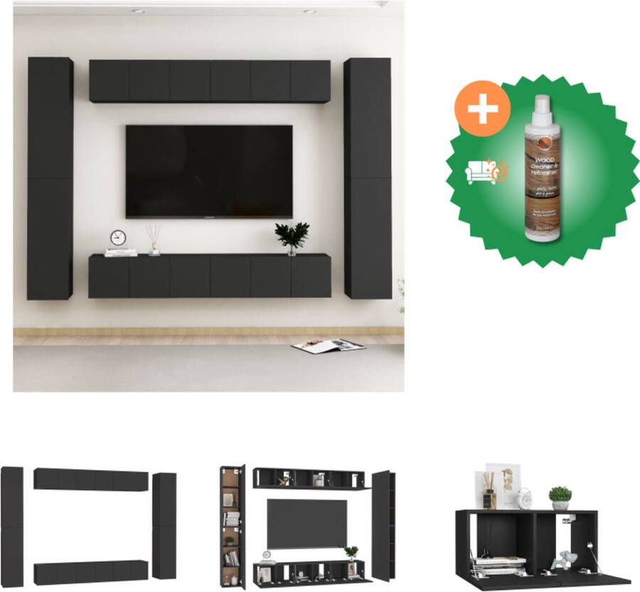 VidaXL Televisiekast Tv-meubel 60 x 30 x 30 cm Zwart spaanplaat Kast Inclusief Houtreiniger en verfrisser - Foto 2