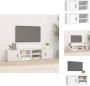 VidaXL TV-meubel Stevige Televisiekasten Wit 80 x 31.5 x 36 cm (B x D x H) Bewerkt hout Kast - Thumbnail 2