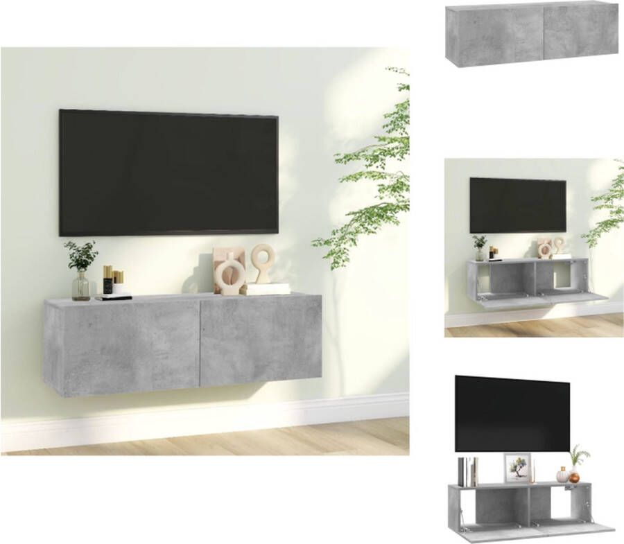 VidaXL Tv-meubel Tv-meubels Tv-meubelen Tv-meubilair Tv-meubel 100x30x30 cm bewerkt hout betongrijs