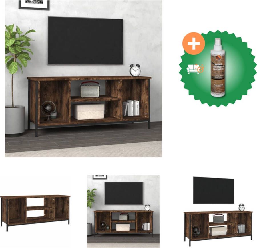 VidaXL Tv-meubel 102x35x45 cm bewerkt hout gerookt eikenkleurig Kast Inclusief Houtreiniger en verfrisser