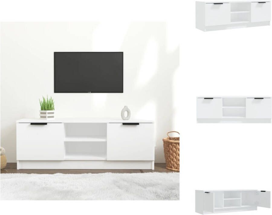 VidaXL Tv-kast Tv-kasten Tv-meubel Hifi-meubel Tv-meubel 102x35x36 5 cm bewerkt hout wit - Foto 2