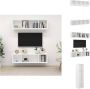 VidaXL Tv-meubel Televisiewandmeubelset Afmetingen- 37 x 37 x 142.5 cm Kleur- wit Materiaal- spaanplaat Montage vereist Levering bevat- 2 x tv-meubel Kast - Thumbnail 2