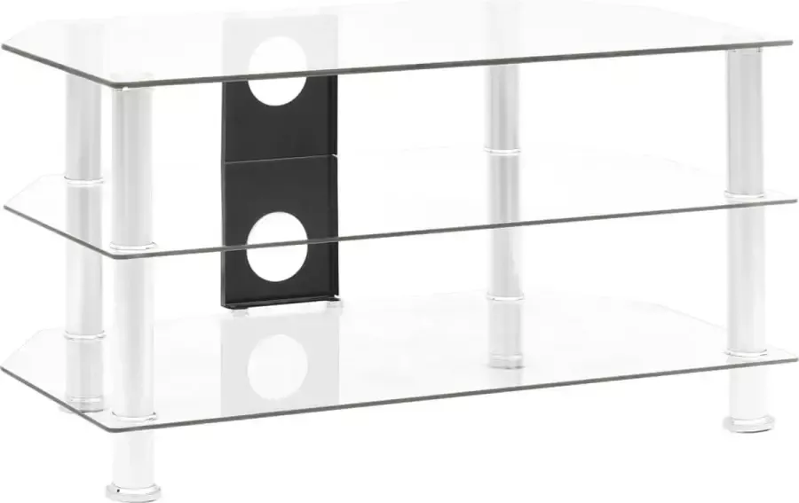 vidaXL Tv meubel transparant 75x40x40 cm gehard glas