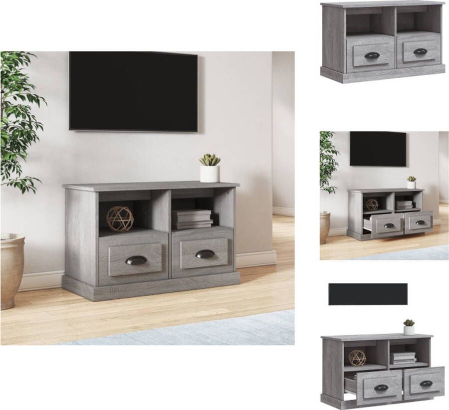 VidaXL TV-meubel Trendy 80 x 35 x 50 cm Grijs Sonoma Eiken Kast