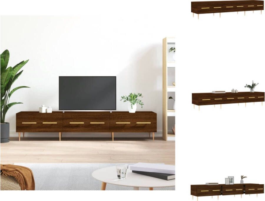 VidaXL Tv-meubel Trendy Bruineiken 150 x 36 x 30 cm Stevig bewerkt hout en ijzer Kast