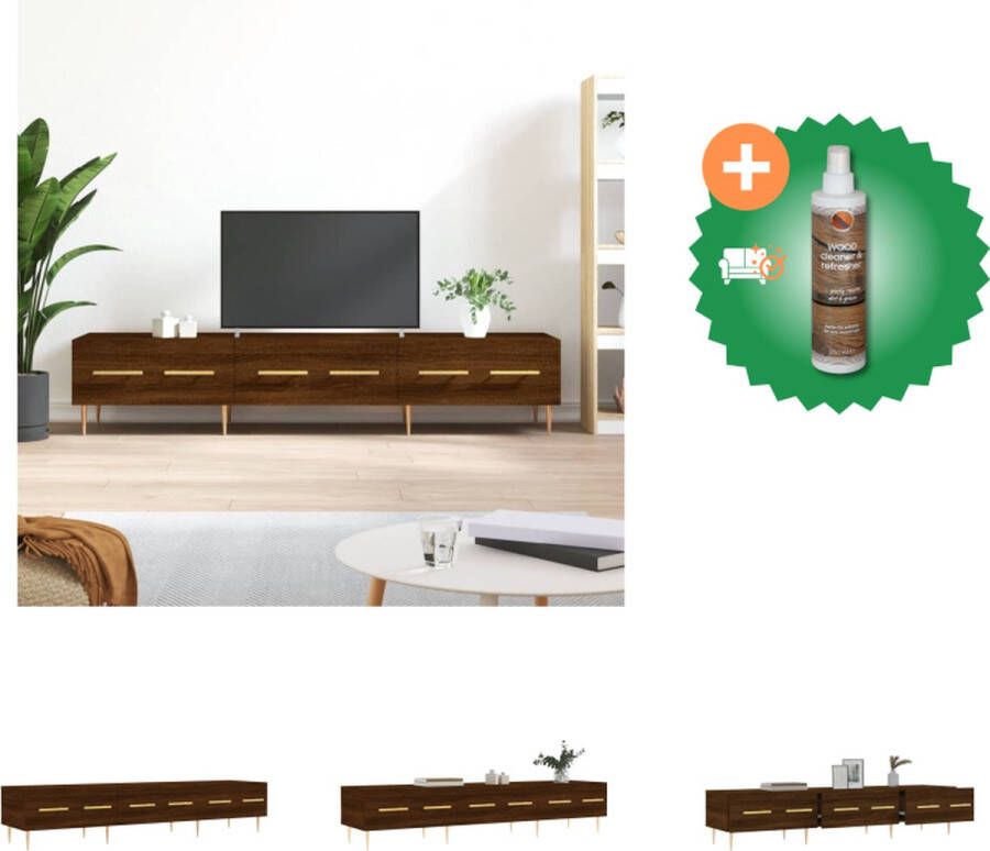 VidaXL Tv-meubel Trendy Bruineiken 150 x 36 x 30 cm Stevig bewerkt hout en ijzer Kast Inclusief Houtreiniger en verfrisser
