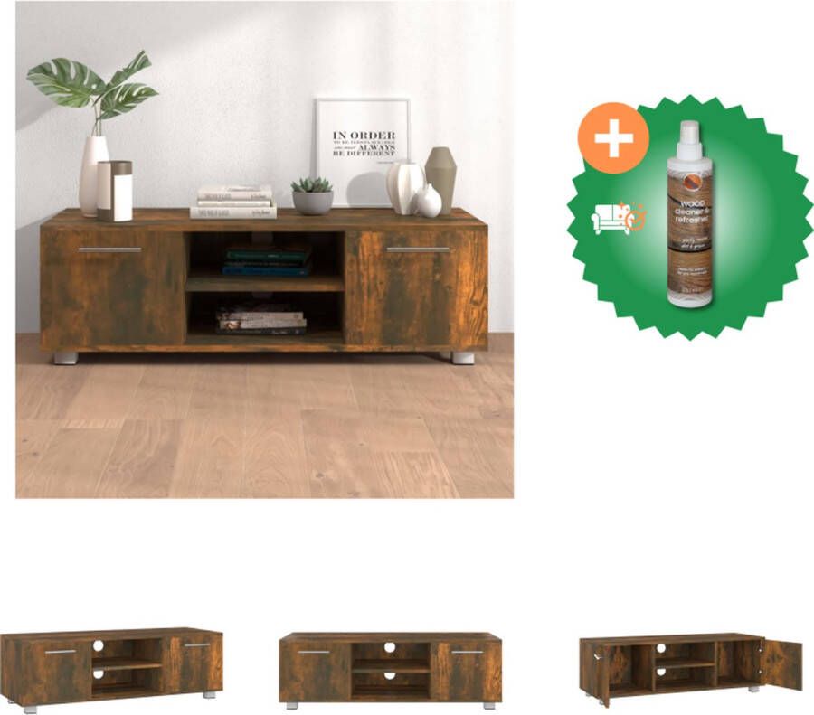 VidaXL Tv-meubel 110x40x35 cm bewerkt hout gerookt eikenkleurig Kast Inclusief Houtreiniger en verfrisser