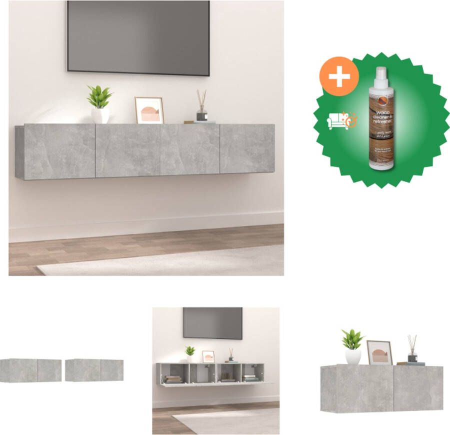 VidaXL TV-meubel Trendy Design TV-meubel 80 x 30 x 30 cm Betongrijs Kast Inclusief Houtreiniger en verfrisser