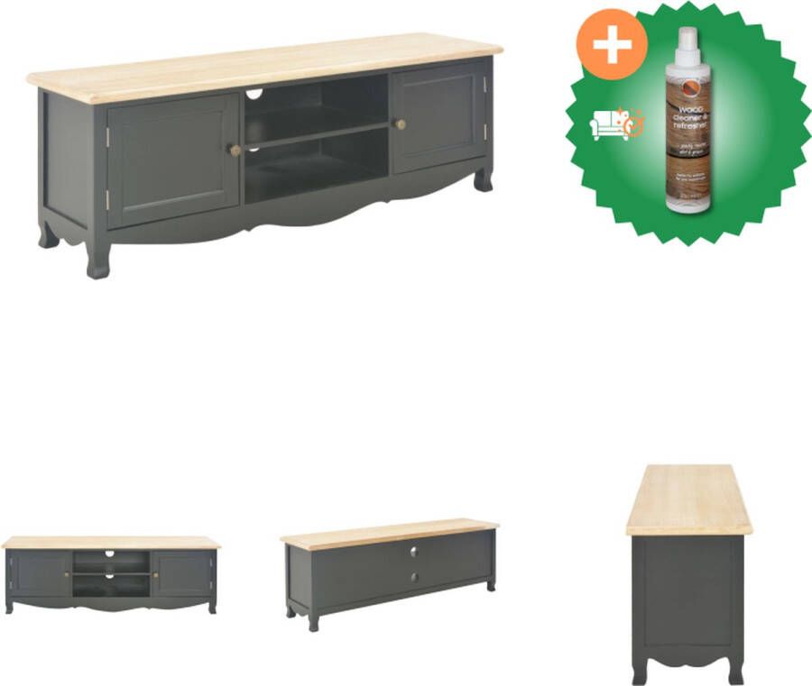 VidaXL TV-meubel Trendy en praktisch Meubel Afmeting- 120x30x40cm Ken- Met 2 deuren en 2 open vakken Kast Inclusief Houtreiniger en verfrisser