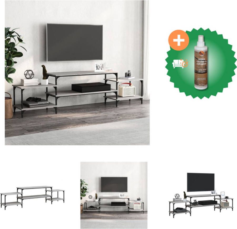 VidaXL TV-meubel Trendy en praktisch Meubels 197 x 35 x 52 cm Grijs Sonoma Eiken Kast Inclusief Houtreiniger en verfrisser