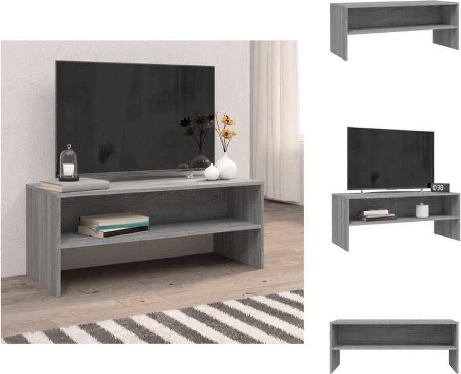VidaXL Tv-meubel Trendy en praktisch Stevig Afmeting- 100 x 40 x 40 cm Ken- Grijs sonoma eiken Kast
