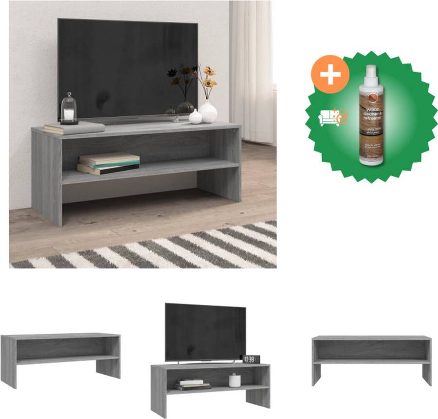 VidaXL Tv-meubel Trendy en praktisch Stevig Afmeting- 100 x 40 x 40 cm Ken- Grijs sonoma eiken Kast Inclusief Houtreiniger en verfrisser