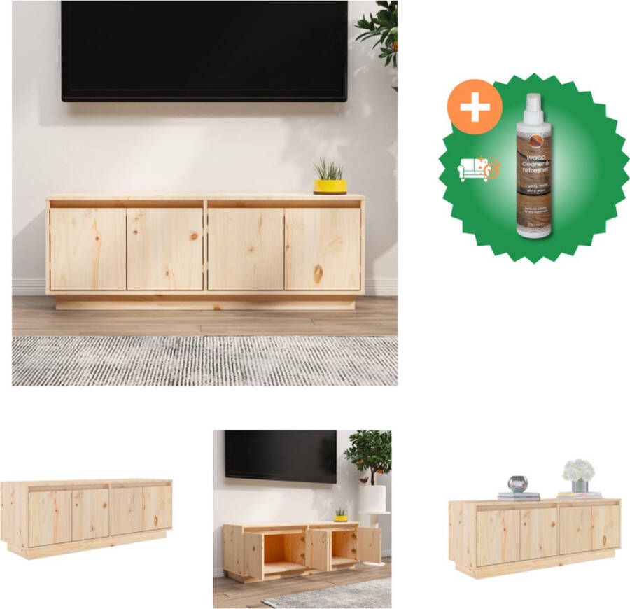 VidaXL TV-meubel Trendy en praktisch Stevig meubel Afmeting- 110 x 34 x 40 cm Materiaal- Massief grenenhout Kast Inclusief Houtreiniger en verfrisser