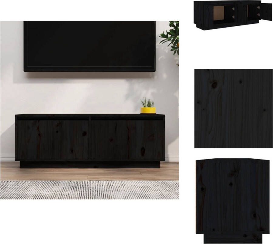 vidaXL Tv-meubel Trendy en praktisch Tv-kast Afmetingen- 110 x 34 x 40 cm Kleur- Zwart Materiaal- Grenenhout Kast