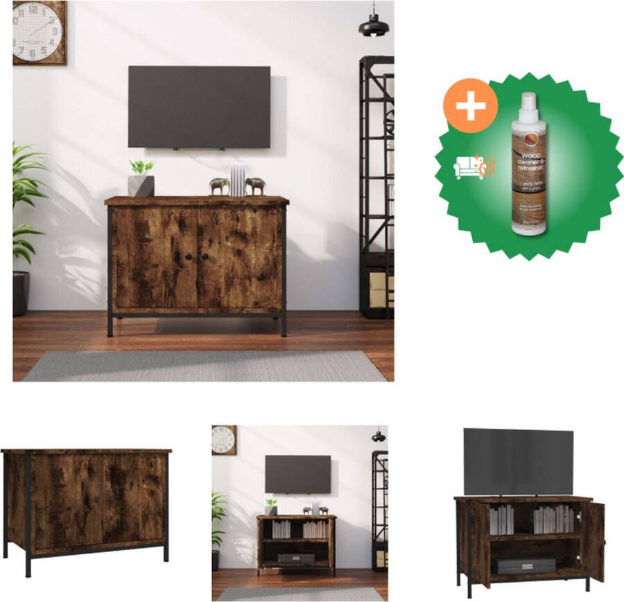 VidaXL TV-meubel Trendy en praktisch TV-meubel 60 x 35 x 45 cm Gerookt eiken Kast Inclusief Houtreiniger en verfrisser