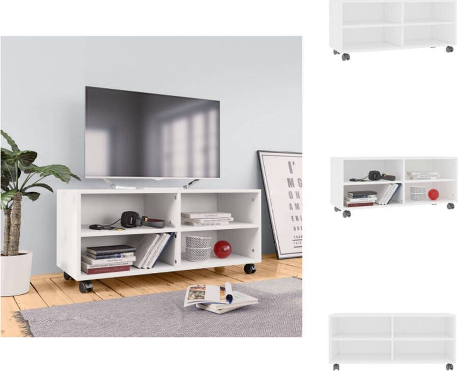 VidaXL TV-meubel Trendy en praktisch TV-meubels 90 x 35 x 35 cm Ken- Stevig en duurzaam Kleur- Wit Materiaal- Bewerkt hout Kast