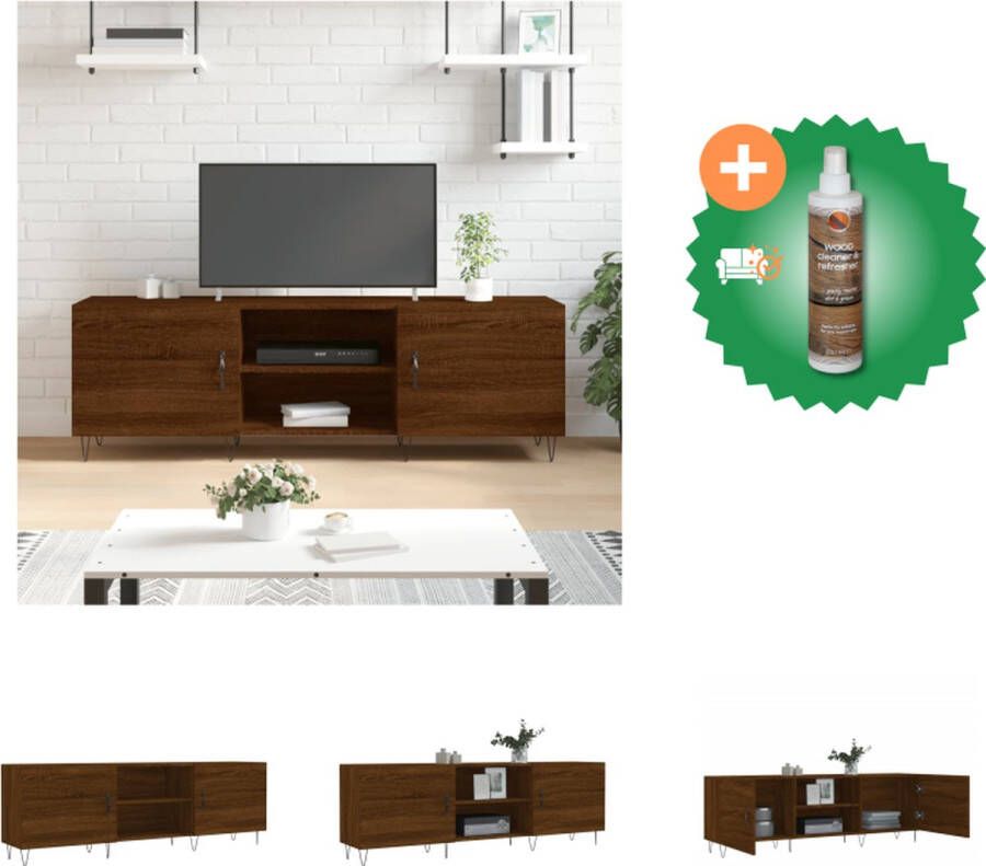 VidaXL TV-meubel Trendy Mediakast 150 x 30 x 50 cm Bruineiken Kast Inclusief Houtreiniger en verfrisser