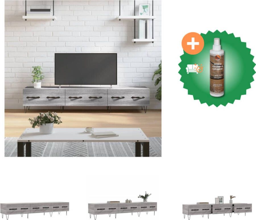 VidaXL TV-meubel Trendy Televisiekast 150x36x30 cm Grijs Sonoma Eiken Kast Inclusief Houtreiniger en verfrisser
