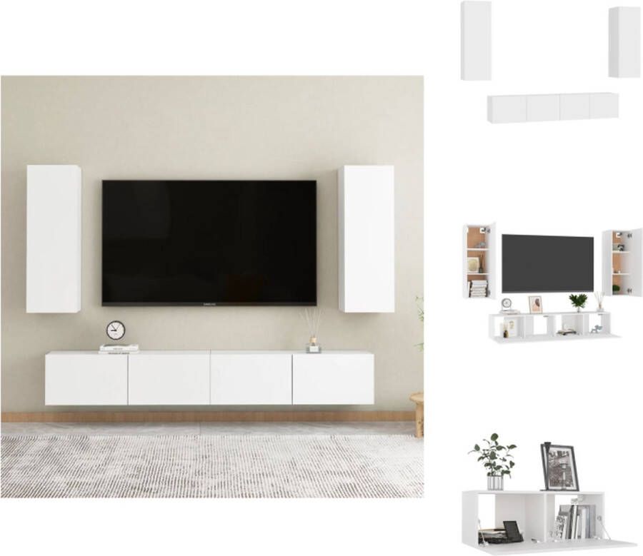 VidaXL TV-meubel Trendy Televisiekast 80 x 30 x 30 cm Wit Kast