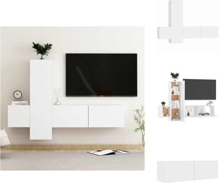 vidaXL Tv-meubel Trendy Televisiekast Afmetingen- 100 x 30 x 30 cm Kleur- Wit Kast