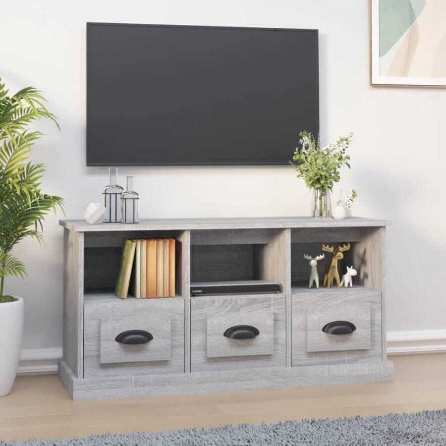 vidaXL TV-meubel Trendy TV-kast 100x35x50 cm Grijs Sonoma Eiken