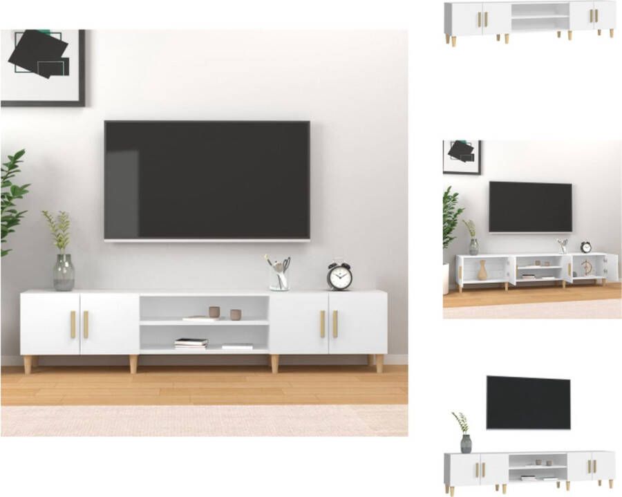 vidaXL TV-meubel Trendy TV-kast 180 x 31.5 x 40 cm Wit Duurzaam materiaal Kast