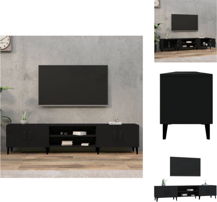 vidaXL TV-meubel Trendy Tv-kast 180 x 31.5 x 40 cm Zwart Kast