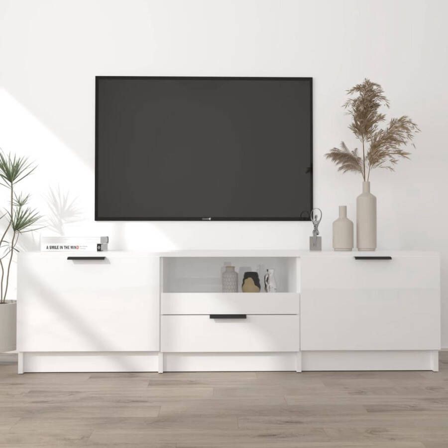 VidaXL TV-meubel Trendy Tv-meubel Afmetingen- 140 x 35 x 40 cm Kleur- Hoogglans wit Kast