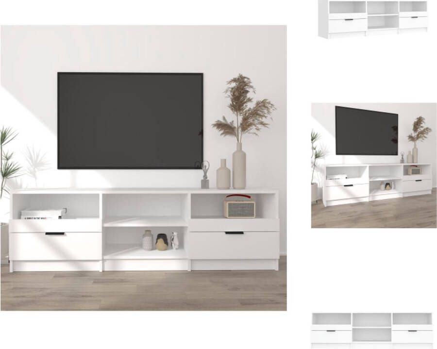 vidaXL TV-meubel Trendy Tv-meubels Afmetingen- 150x33.5x45 cm Kleur- Wit Materiaal- Bewerkt hout Kast