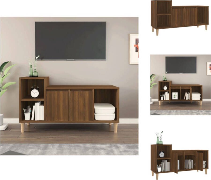 vidaXL Tv-meubel TV-kast 100x35x55 cm bruineiken hout Kast