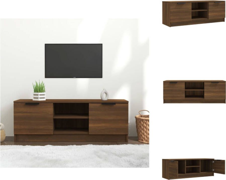 VidaXL TV-meubel TV-kast 102 x 35 x 36.5 cm Bruineiken Kast