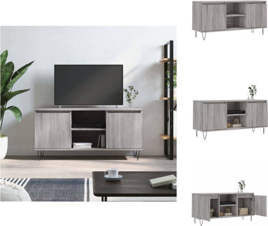 VidaXL Tv-meubel Tv-meubelen Tv Kast Opbergkast Tv-meubel 104x35x50 cm bewerkt hout grijs sonoma eikenkleurig