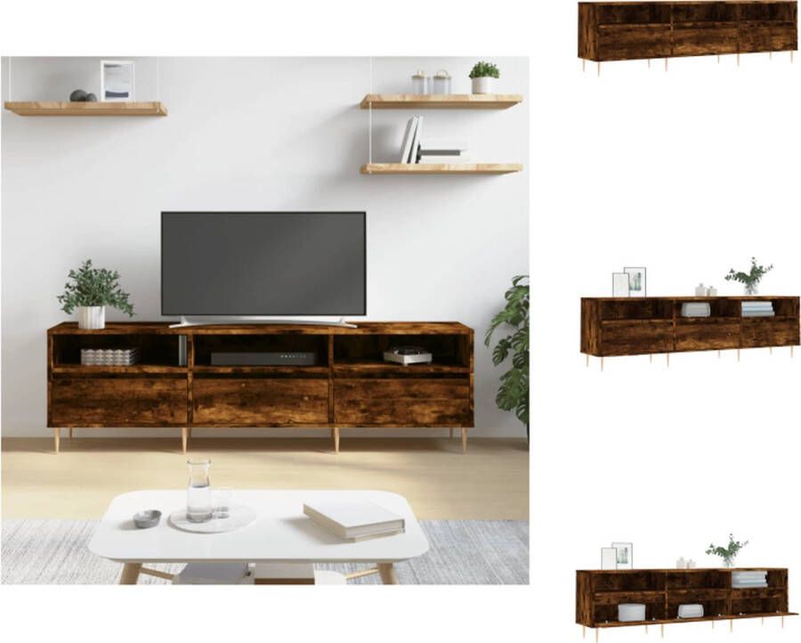 VidaXL TV-meubel TV-kast Afmetingen- 150 x 30 x 44.5 cm Kleur- gerookt eiken Ken- veel opbergruimte Kast