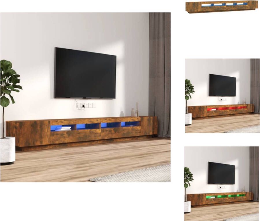 VidaXL TV-meubel TV-kasten met LED-verlichting 100x35x40cm Gerookt eiken Kast