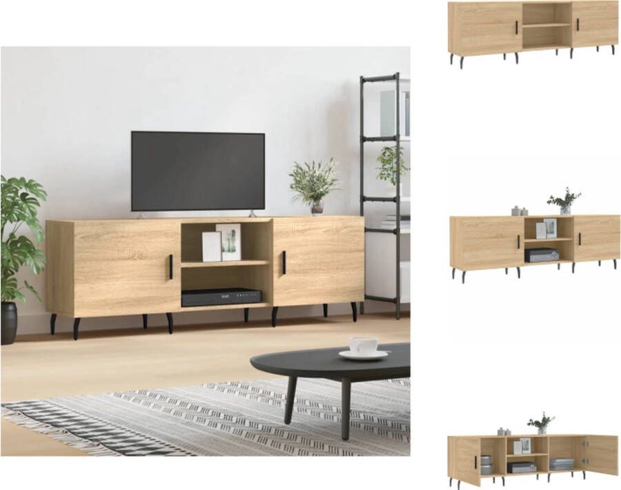 vidaXL TV-meubel TV-meubelen 150 x 30 x 50 cm Sonoma eiken Bewerkt hout en ijzer Kast