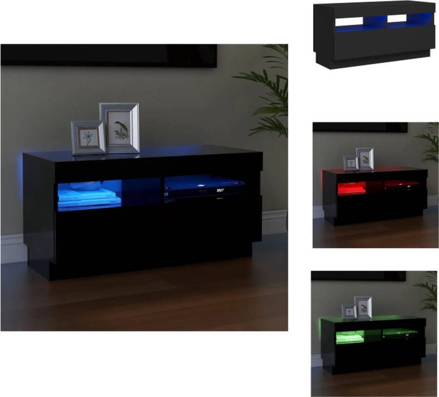 VidaXL Tv-kast Tv-kasten Televisiekast Televisiekasten Tv-meubel met LED-verlichting 80x35x40 cm zwart