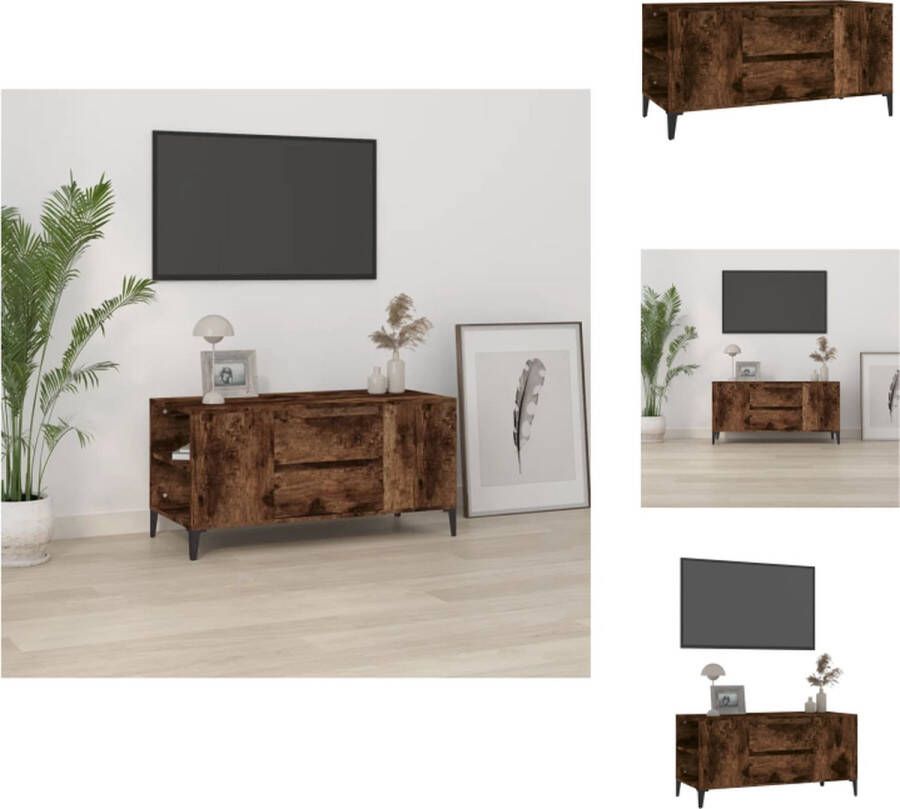 VidaXL TV-meubel Urban Industrieel 102 x 44.5 x 50 cm Gerookt eiken Kast